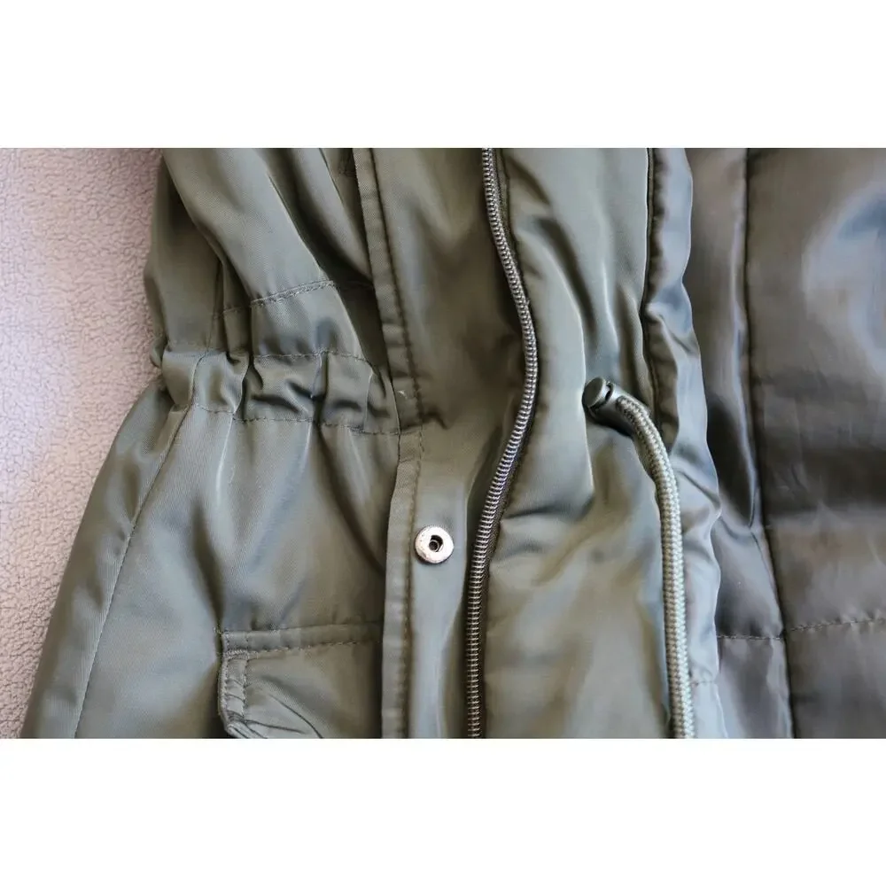 UNIVERSAL THREAD Winter Coat Women Large Green Chunky Cinched Waist Drawstring - Picture 11 of 16